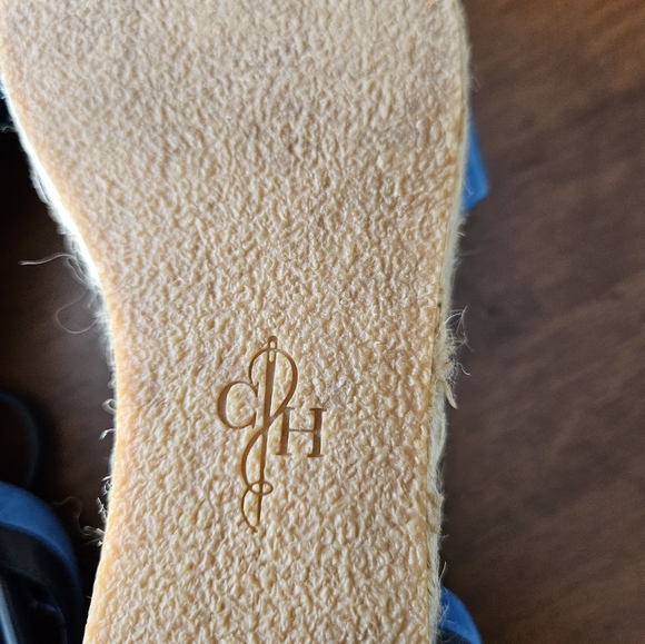 Cole Haan Admiral Platform Espadrille Blue Suede Open toe leather Sandals  10.5 - Picture 6 of 11